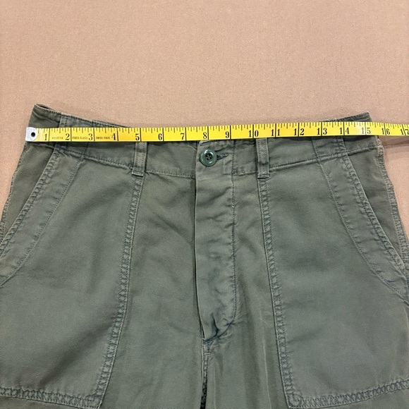The Great Women’s 100% Cotton Cut Off Shorts Army Green Size 28 - Picture 10 of 11